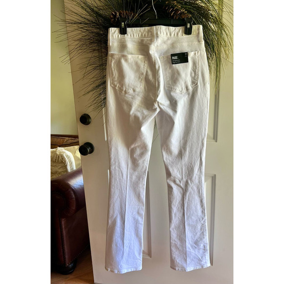 Anthropologie PAIGE Hourglass High Rise Boot Jeans Size 30 in Crisp White - Picture 15 of 15